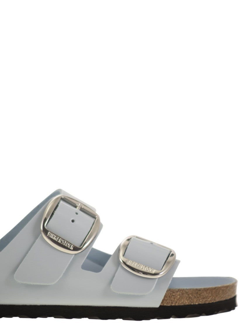 Birkenstock Shine Blue Arizona Big Buckle Sandals