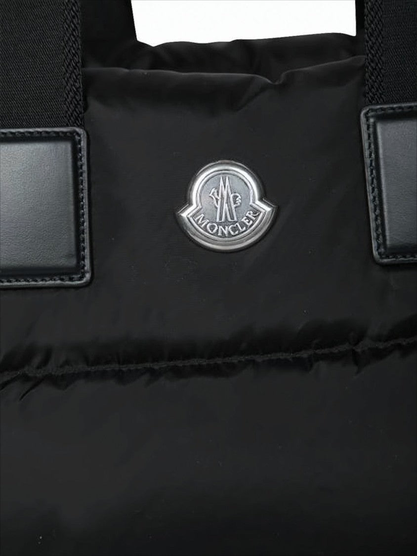 Moncler Padded Quilted Tote Bag With Metallic Logo Emblem