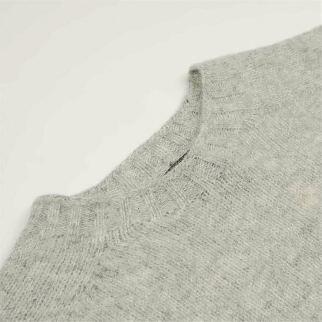Howlin Light Grey Wool Sweater With Classic Crew Neckline And Ribbed Finish