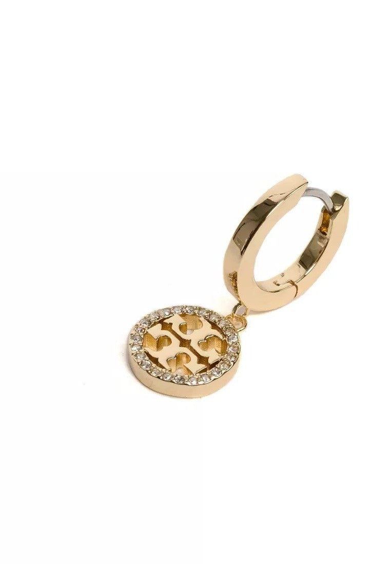 Tory Burch Miller Pave Huggie Hoop Earrings