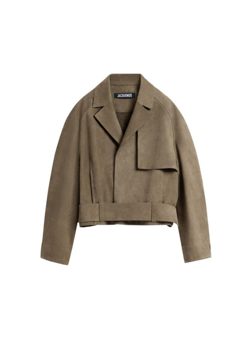 Jacquemus Cabana Leather Jacket Light Khaki