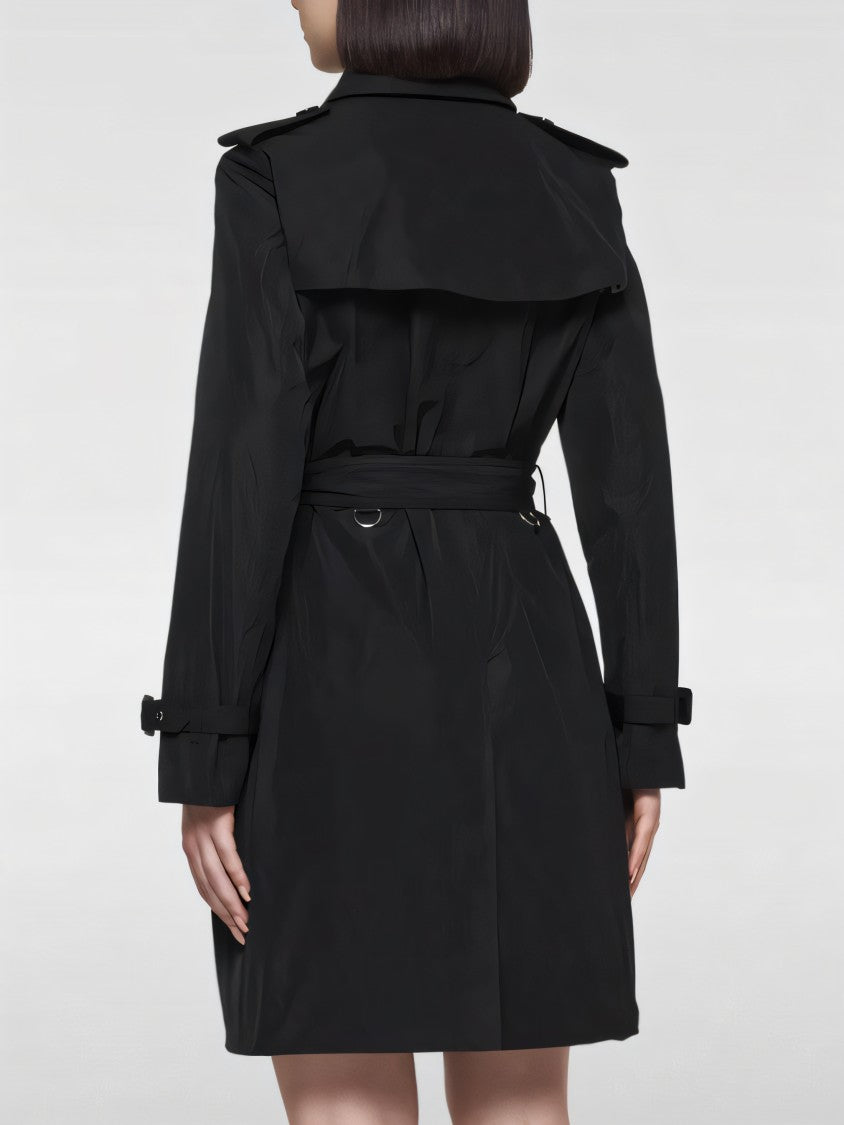 Burberry Classic Black Trench Coat With Belted Waist