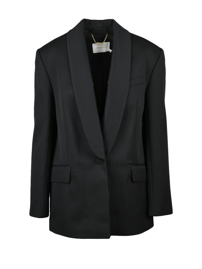 Zimmermann Black Wool-Blend Fitted Jacket