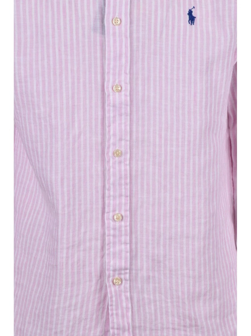 Polo Ralph Lauren Linen Shirt - White/Pink