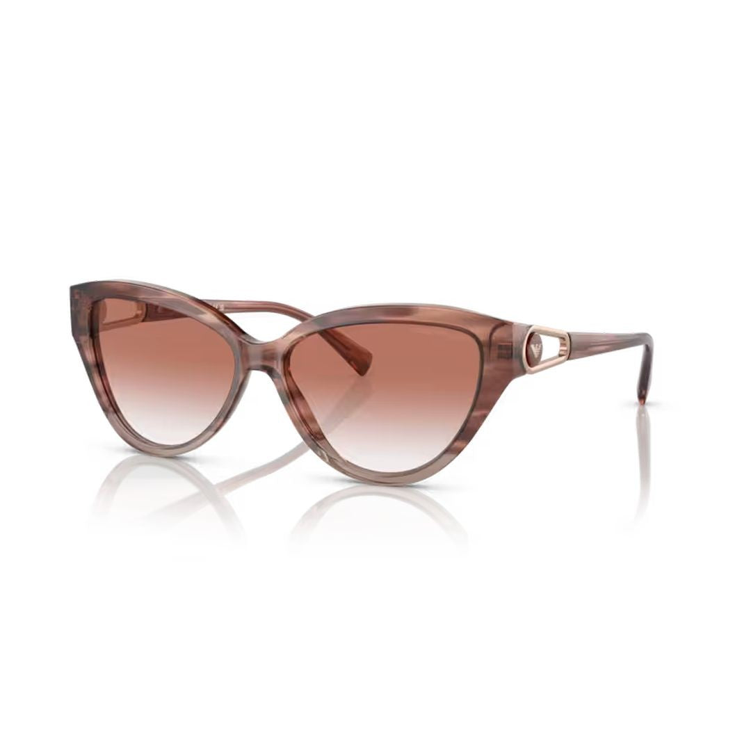 Emporio Armani 4192 Sole Cat-Eye Sunglasses With Translucent Brown Acetate