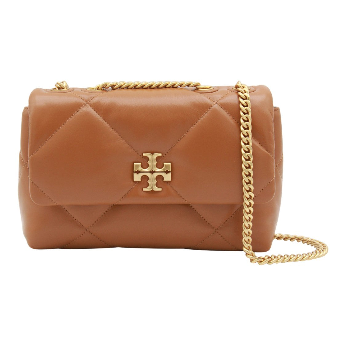 Tory Burch Quilted Brown Handbag With Chain Strap