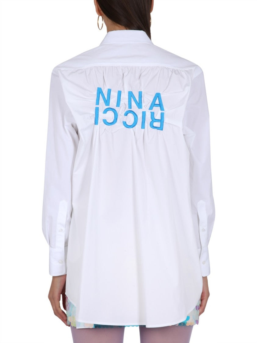 Nina Ricci Relaxed Fit White Button Closure Shirt