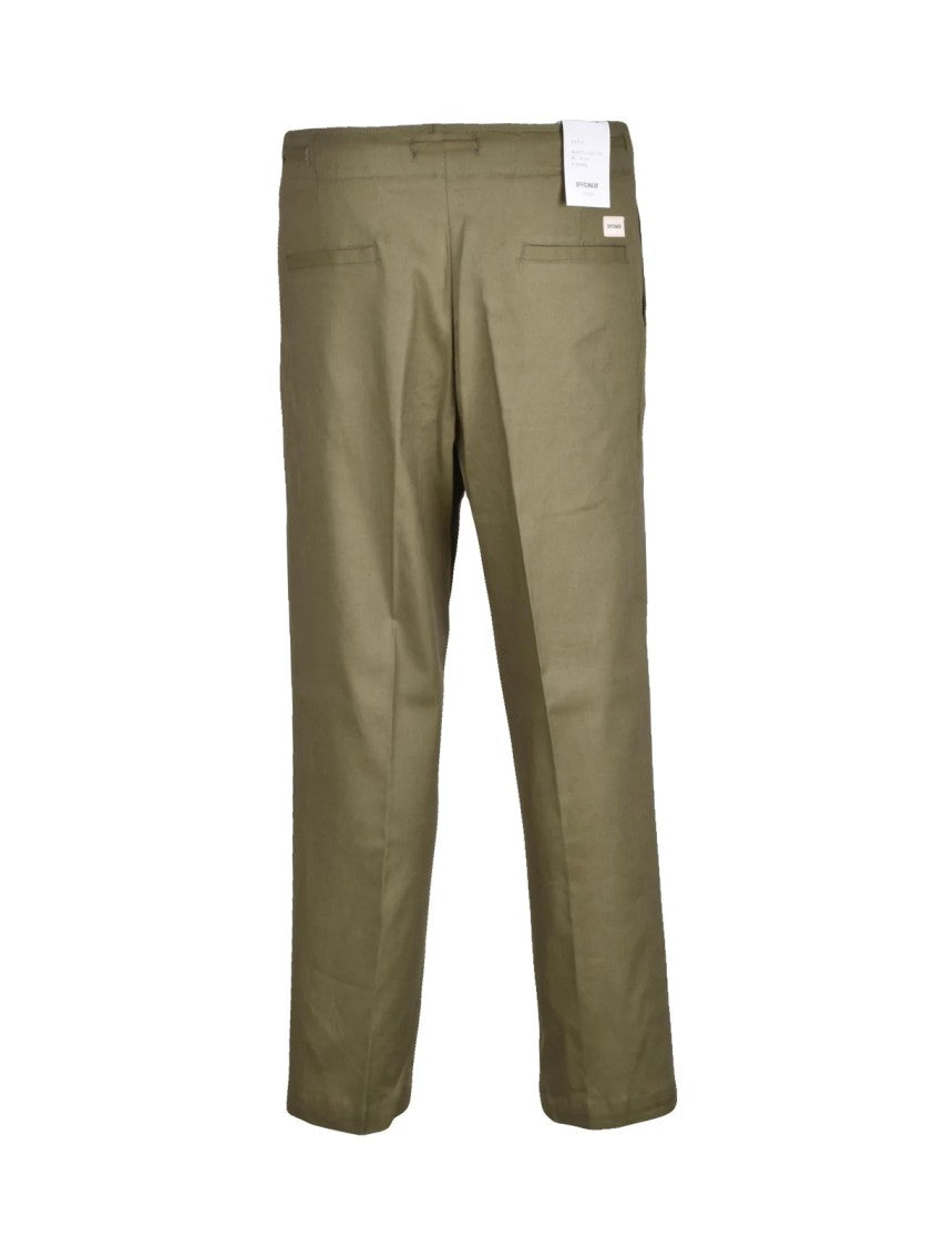 Officina 36 High Waist Trousers With Pleats And Drawstring Detail