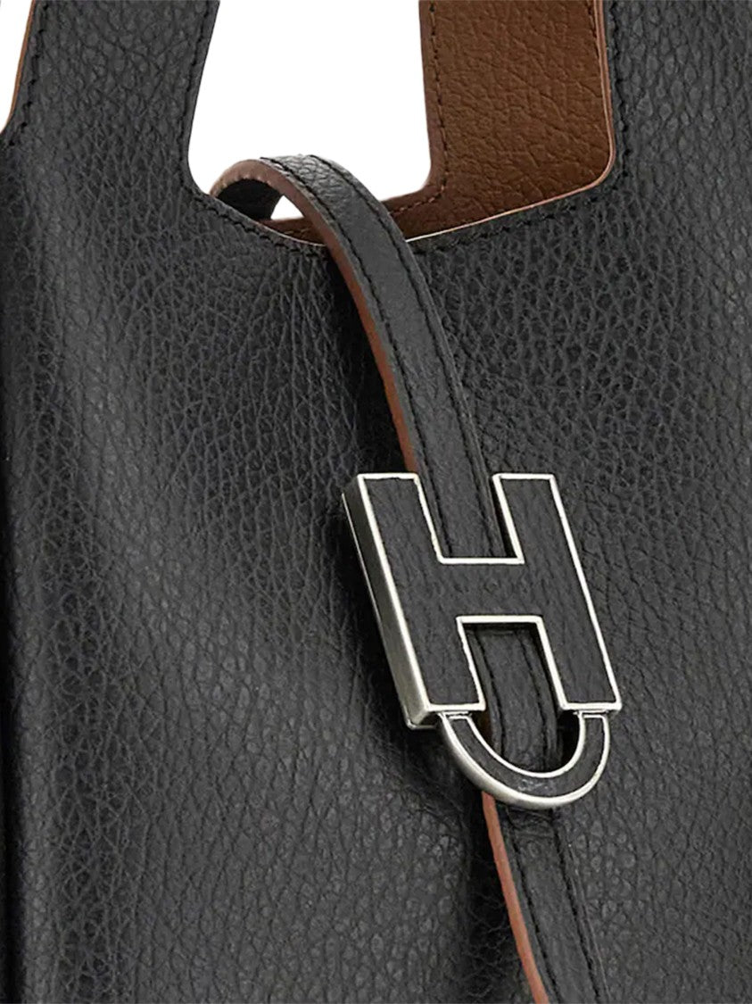 Hogan H-Clasp Textured Calfskin Handbag
