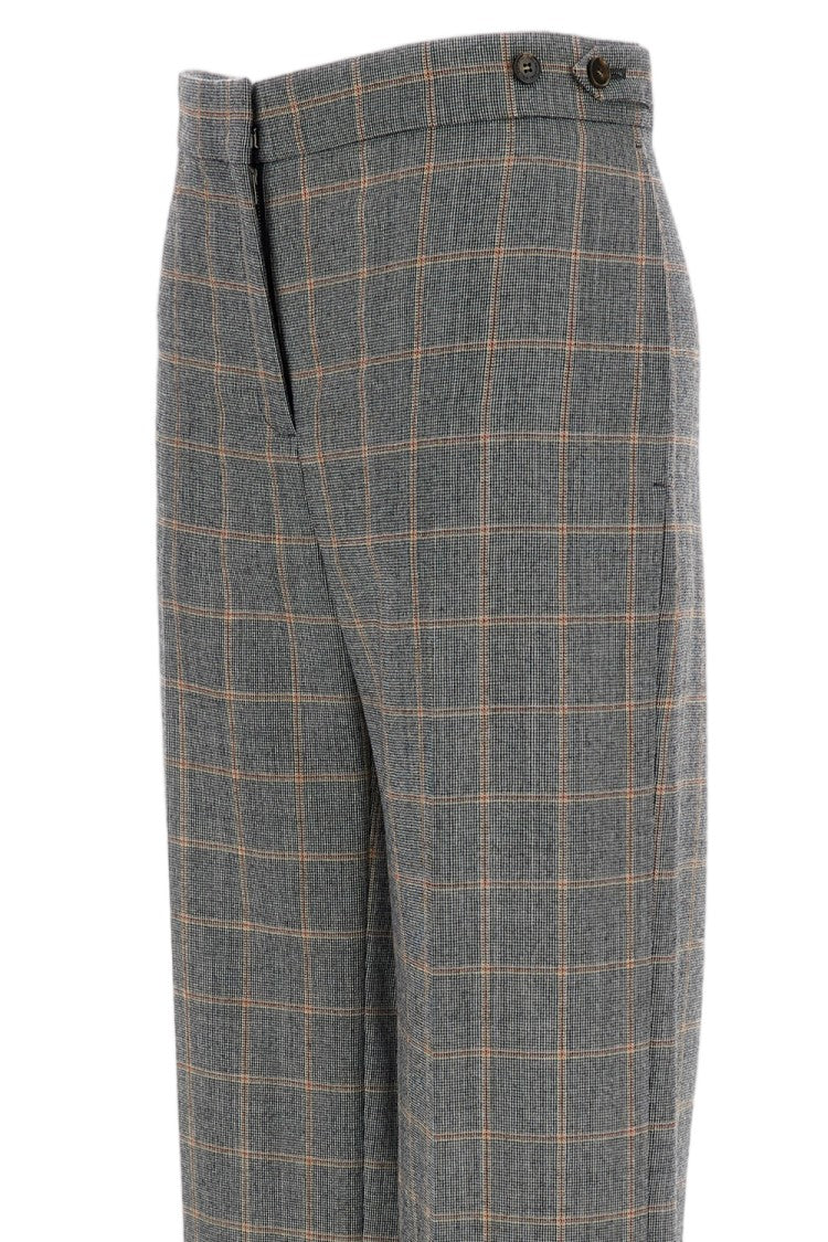 Stella Mccartney Checked Wool Straight-Leg Trousers With Tailored Mid-Rise Fit