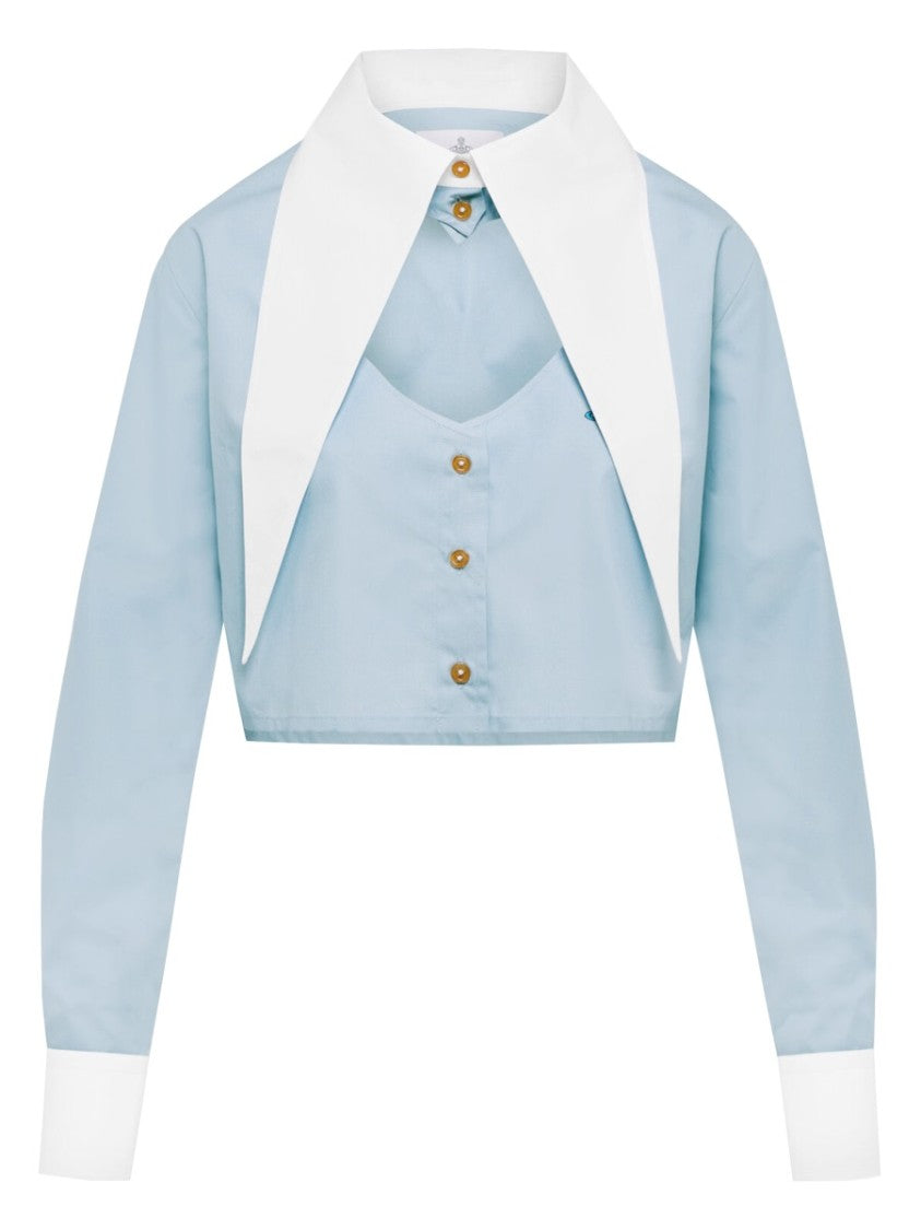 Vivienne Westwood Cut Off Heart Cropped Pointed Shirt