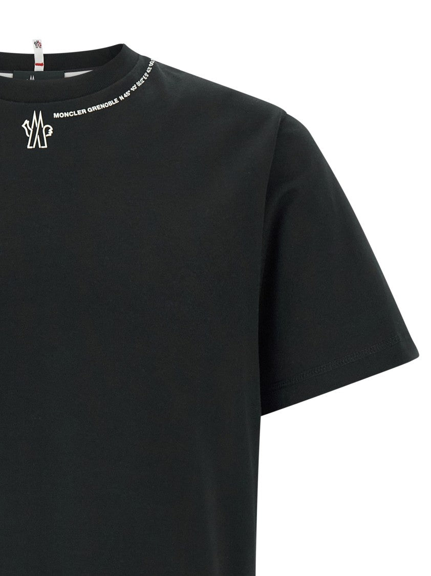 Moncler Grenoble Hem Black Cotton T-Shirt