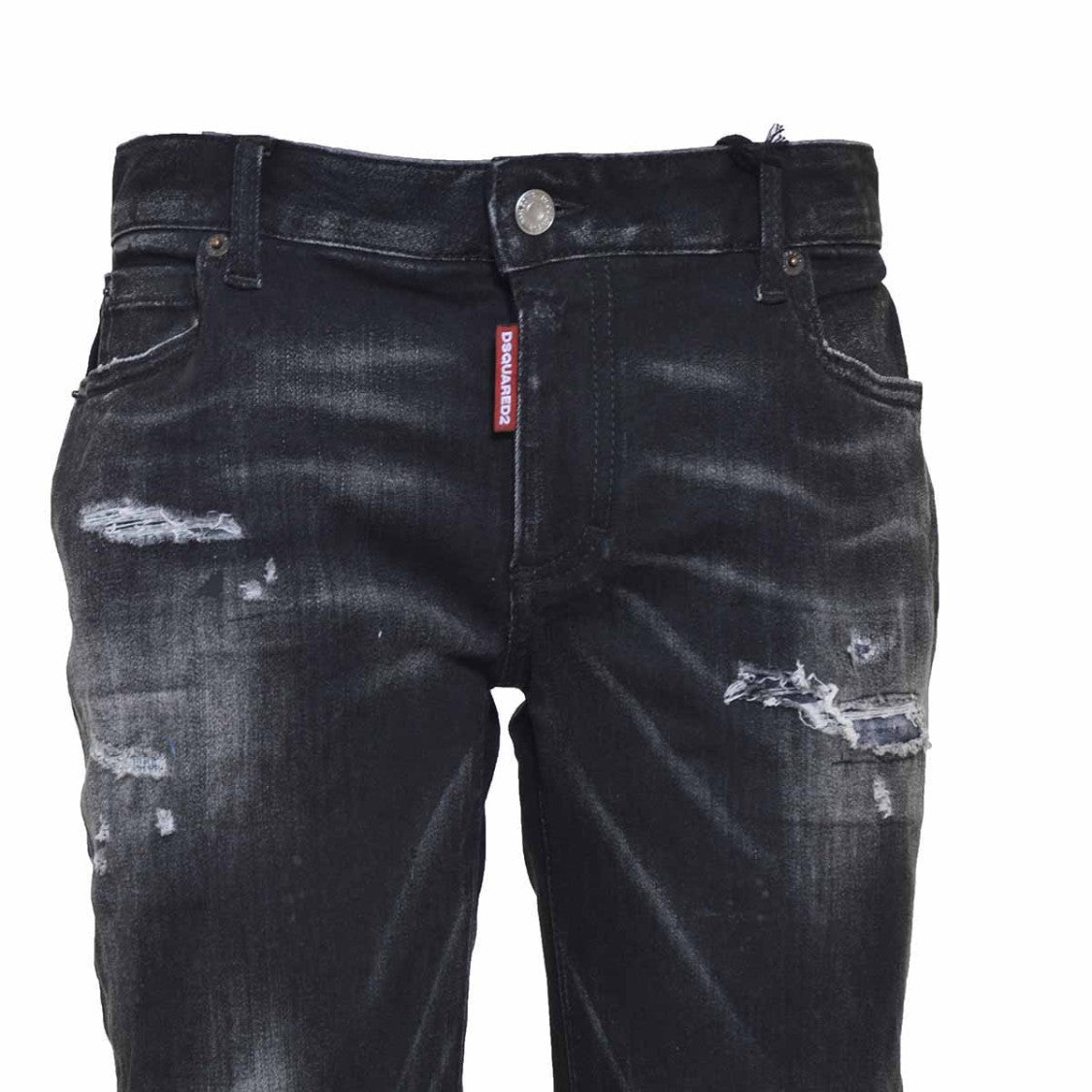 Dsquared2 Black Mid-Rise Cropped Twiggy Jeans