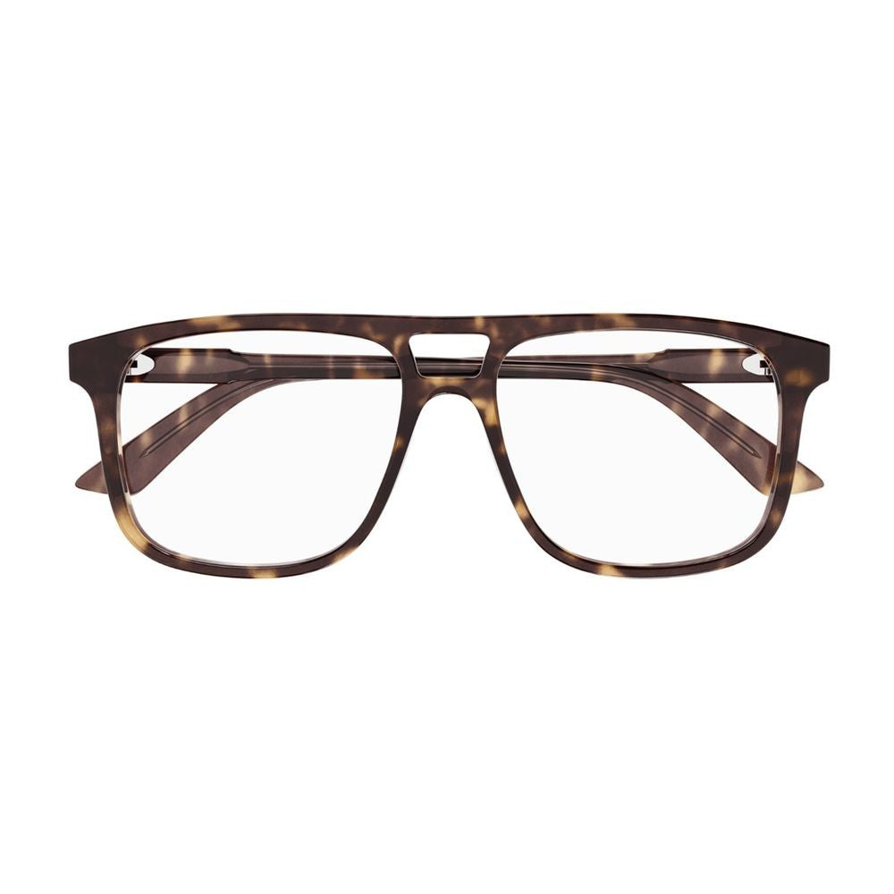 Gucci Gg1035o Institutional Logo Line Square Havana Acetate Optical Glasses