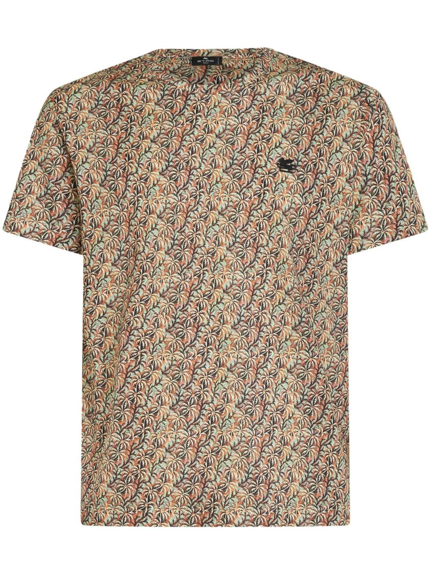 Etro Palm Tree-Print Cotton T-Shirt