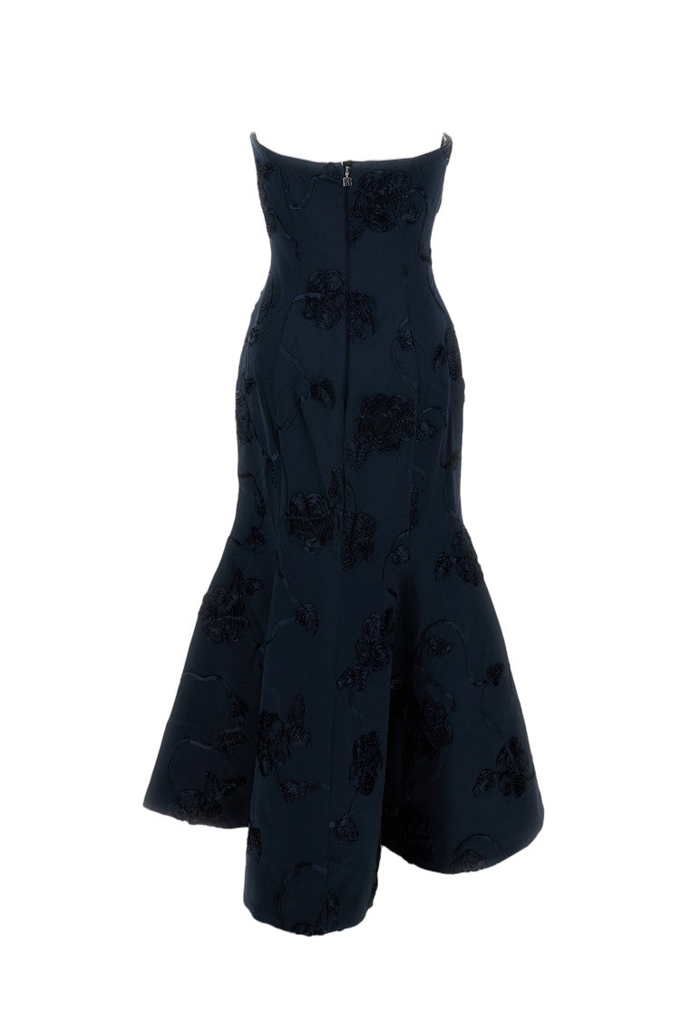 Rotate Floral Embossed Midi Dress