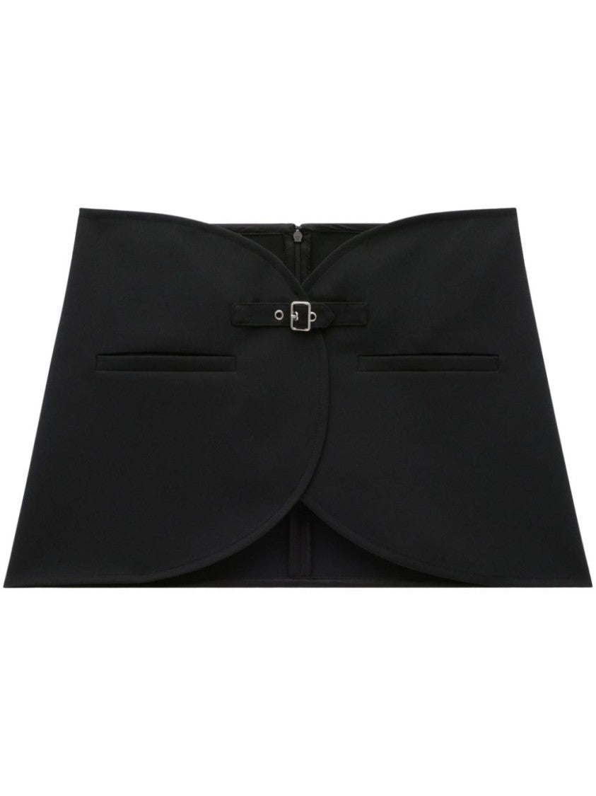 Courrèges Thigh-Length Black Twill Skirt