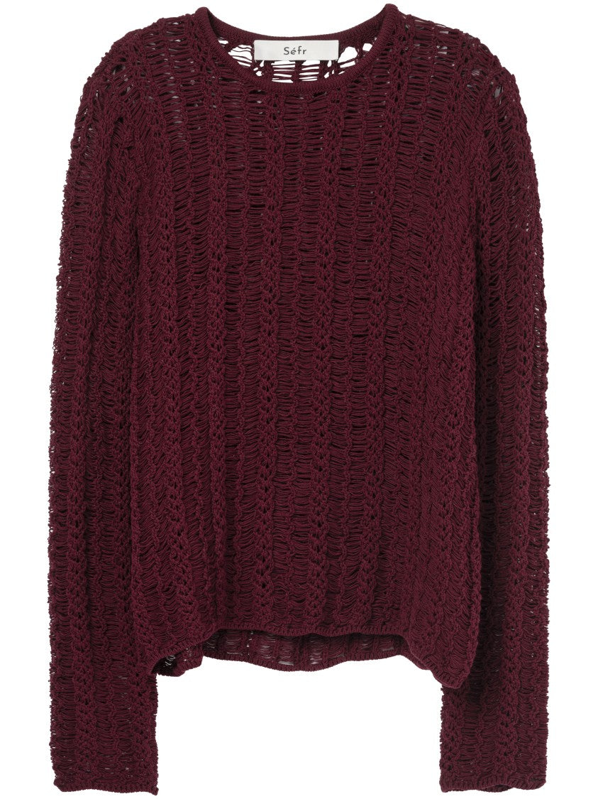 Séfr Textured Open-Knit Sweater With Relaxed Fit