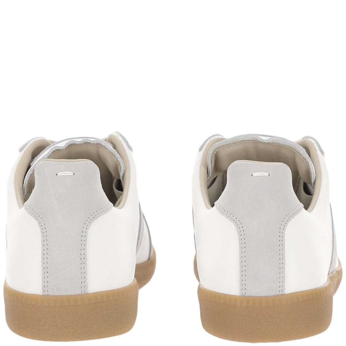 Maison Margiela Low-Top Napa Leather And Suede Sneakers With Iconic Stitching