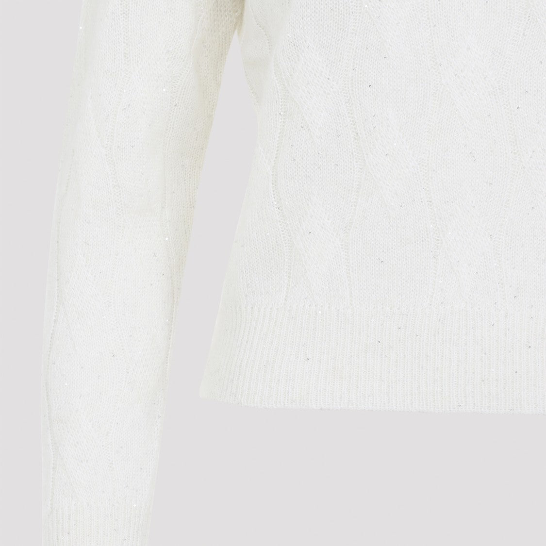 Peserico Braid White Sweater