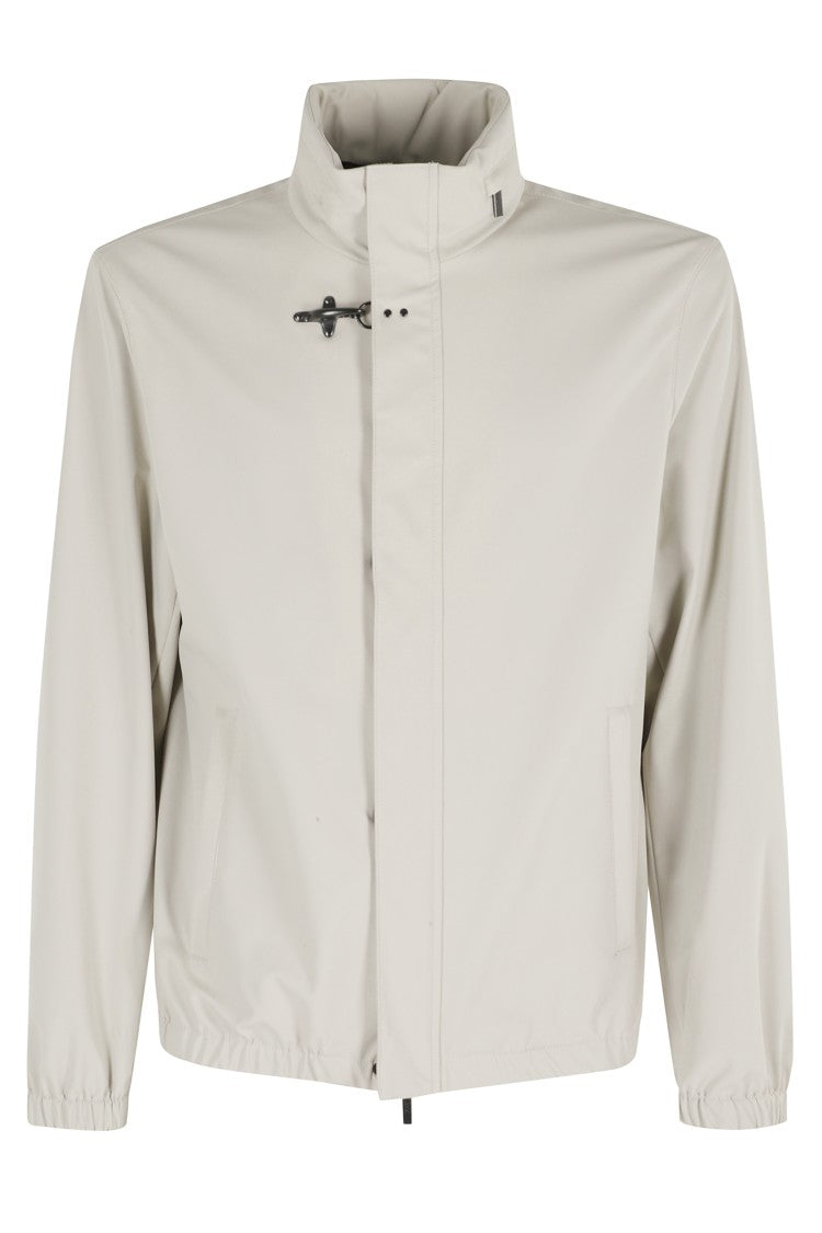 Fay Beige Travel Short Zipped Nylon Polyamide Jacket