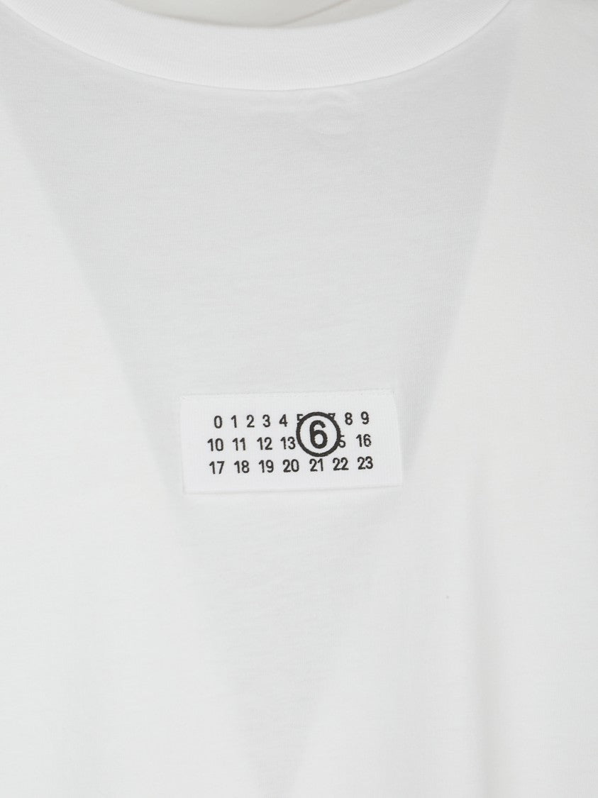Mm6 By Maison Margiela Minimalist Logo White Cotton T-Shirt