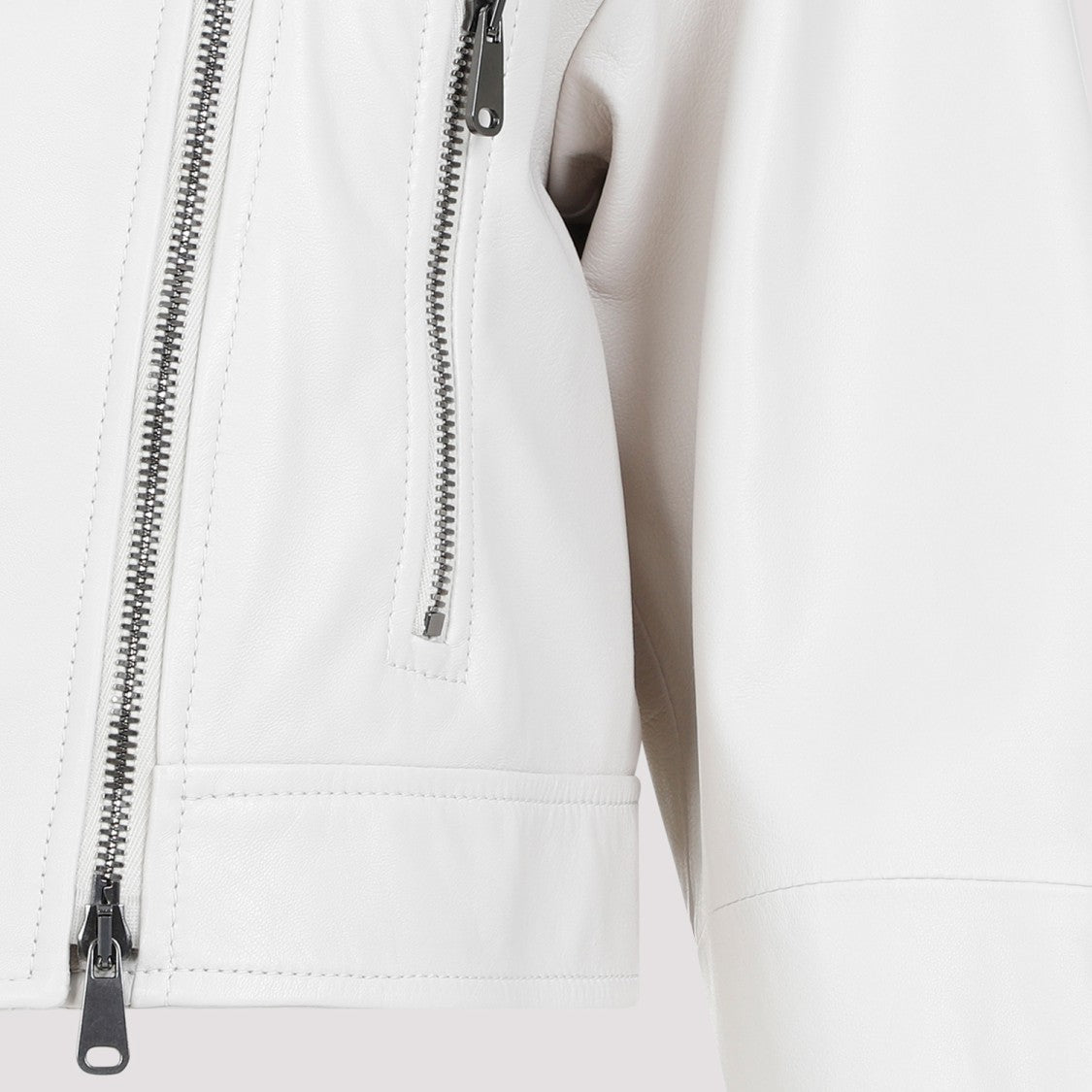 Brunello Cucinelli White Leather Jacket