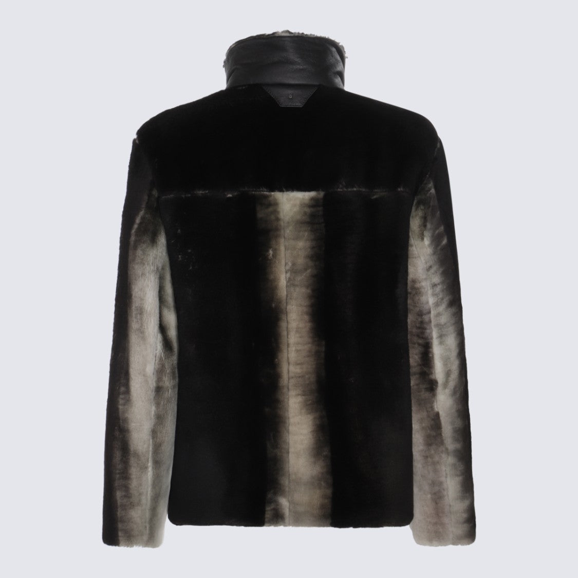 Salvatore Santoro Plush Textured Jacket With Vertical Gradient Stripe And High Collar