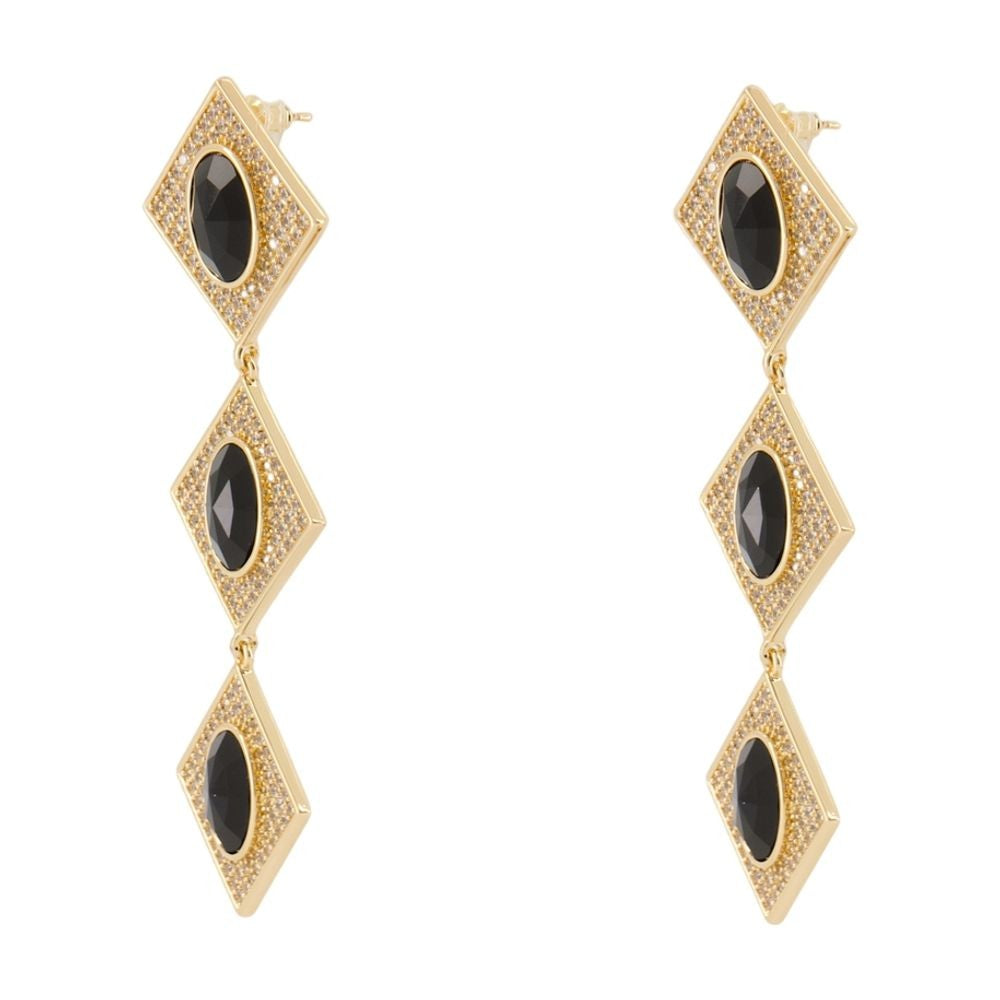 Self-Portrait Crystal Tiered Earrings