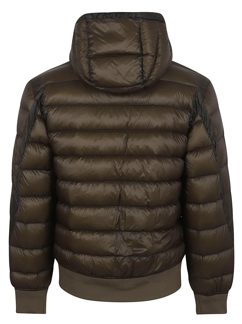 C.P. Company Quilted Padded Green Jacket With High Collar