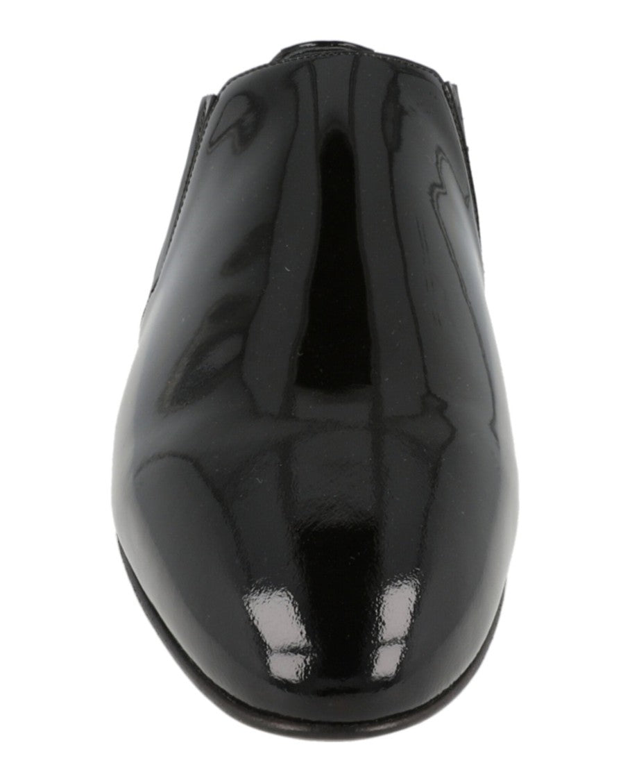 Saint Laurent Glossy Patent Leather Dress Shoes With Pointed Toe
