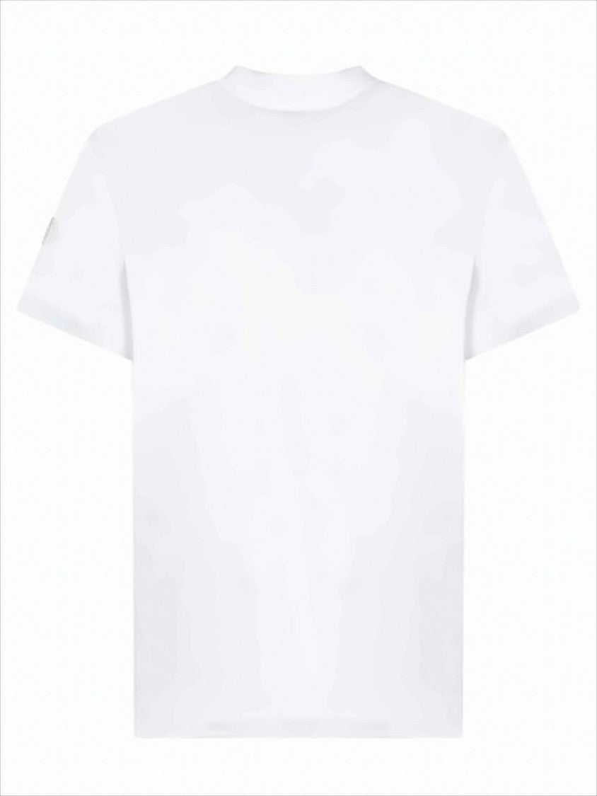 Moncler Short-Sleeved White Cotton T-Shirt With Minimalist Logo