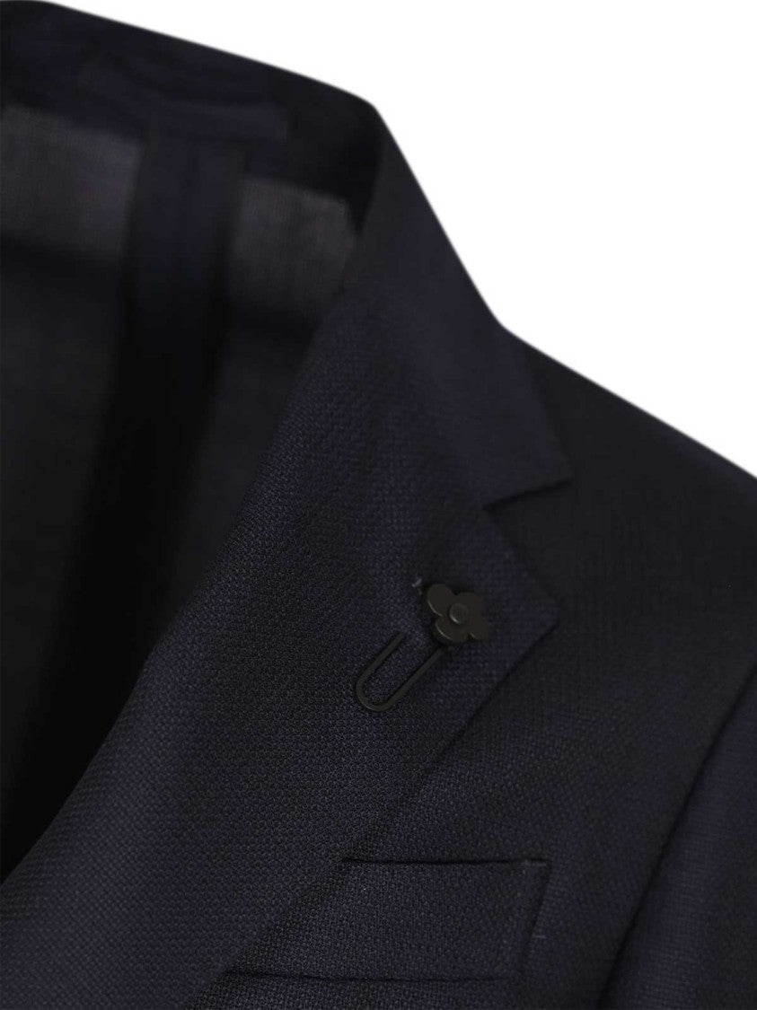 Lardini Black Roma Tailored Wool Blazer