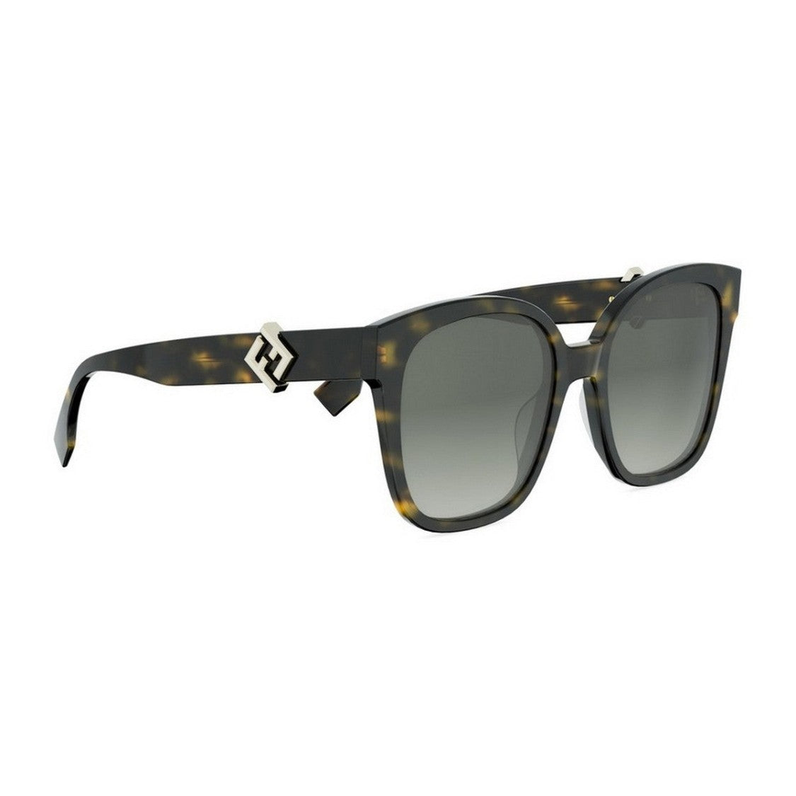Fendi Havana Ff Diamonds Tortoiseshell Cat-Eye Sunglasses