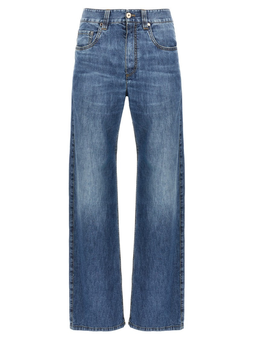 Brunello Cucinelli Delavé Finish Straight Leg Jeans