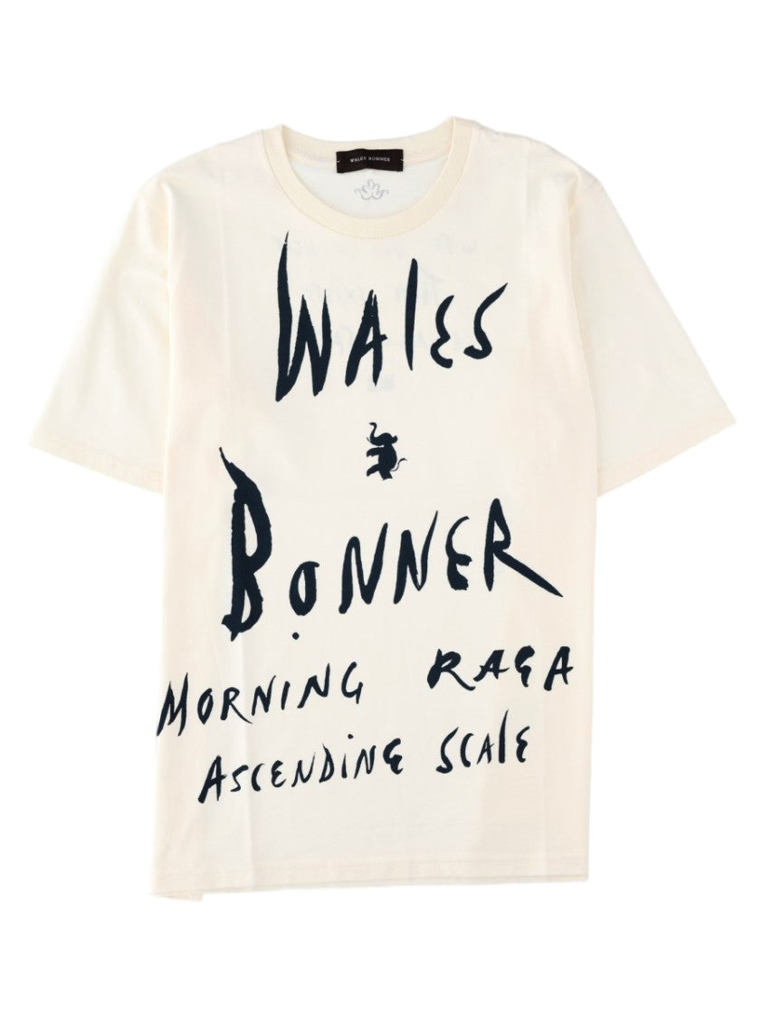 Wales Bonner Ivory Handwritten Graphic Short-Sleeve Cotton T-Shirt