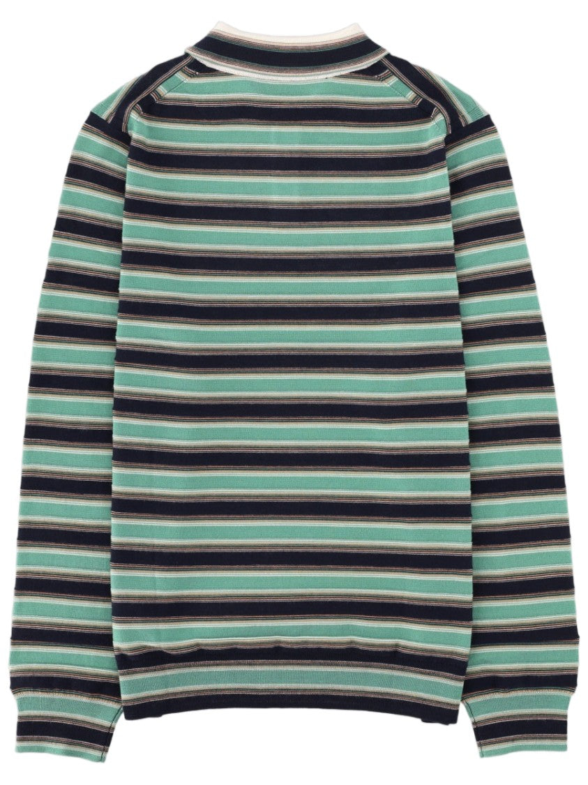 Paul Smith Striped Merino Wool Long-Sleeve Polo Shirt