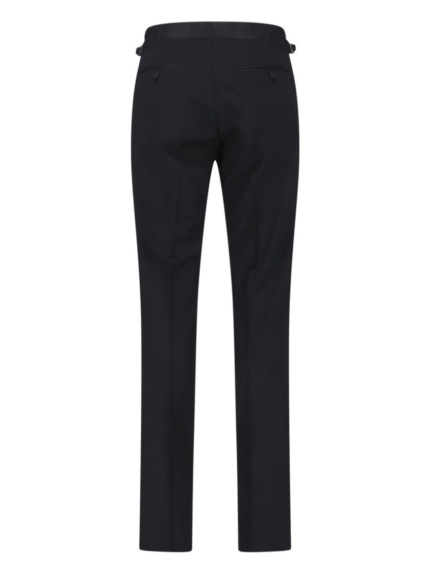 Tom Ford Tailored Black Trousers With Flat Waistband