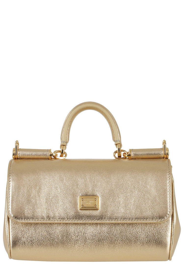 Dolce & Gabbana Gold Vit Plongé Leather Shoulder Bag
