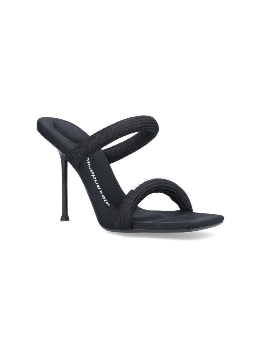 Alexander Wang "Julie" Sandals, In Black Padded Nylon