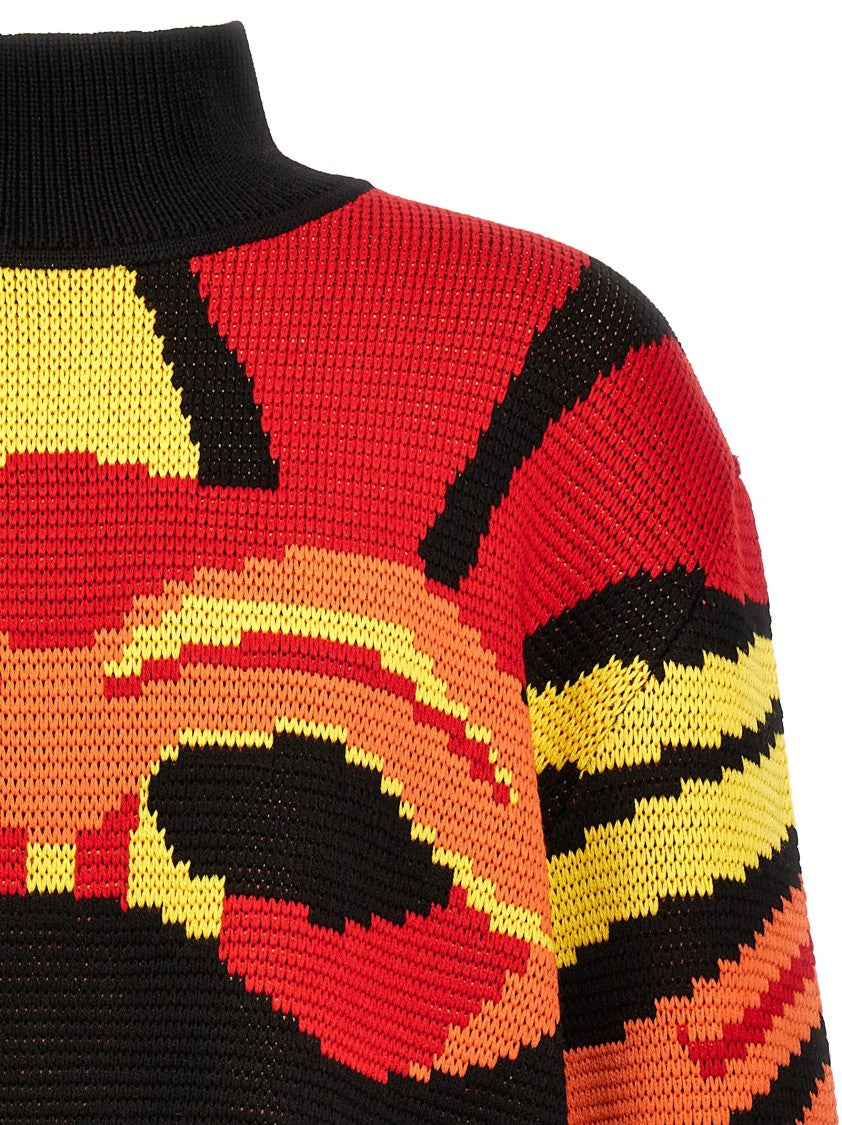 Bluemarble Jacquard Wool Sweater Featuring Bold Tiger Graphic