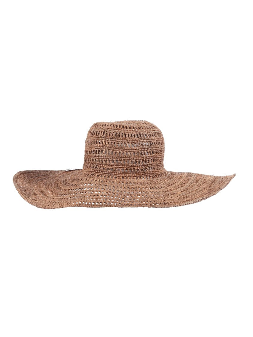 Ibeliv Dark Tea Wide Brim Raffia Hat