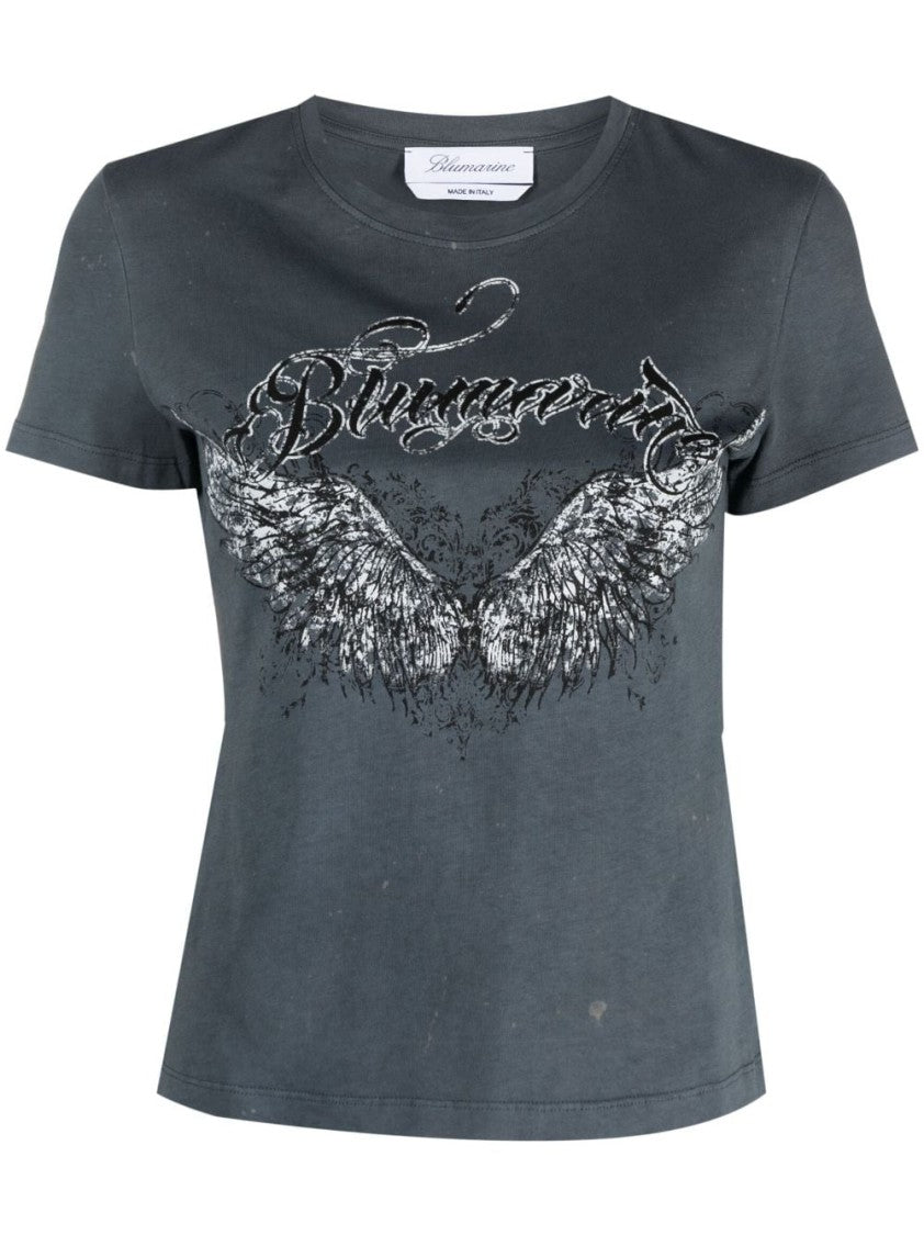 Blumarine Washed Cotton T-Shirt