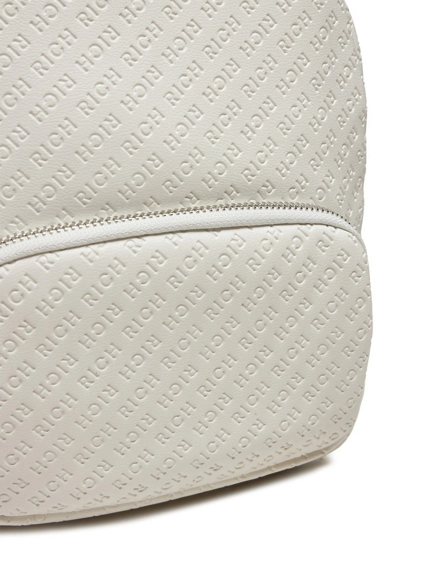John Richmond Textured Monochromatic Backpack With Embossed Pattern