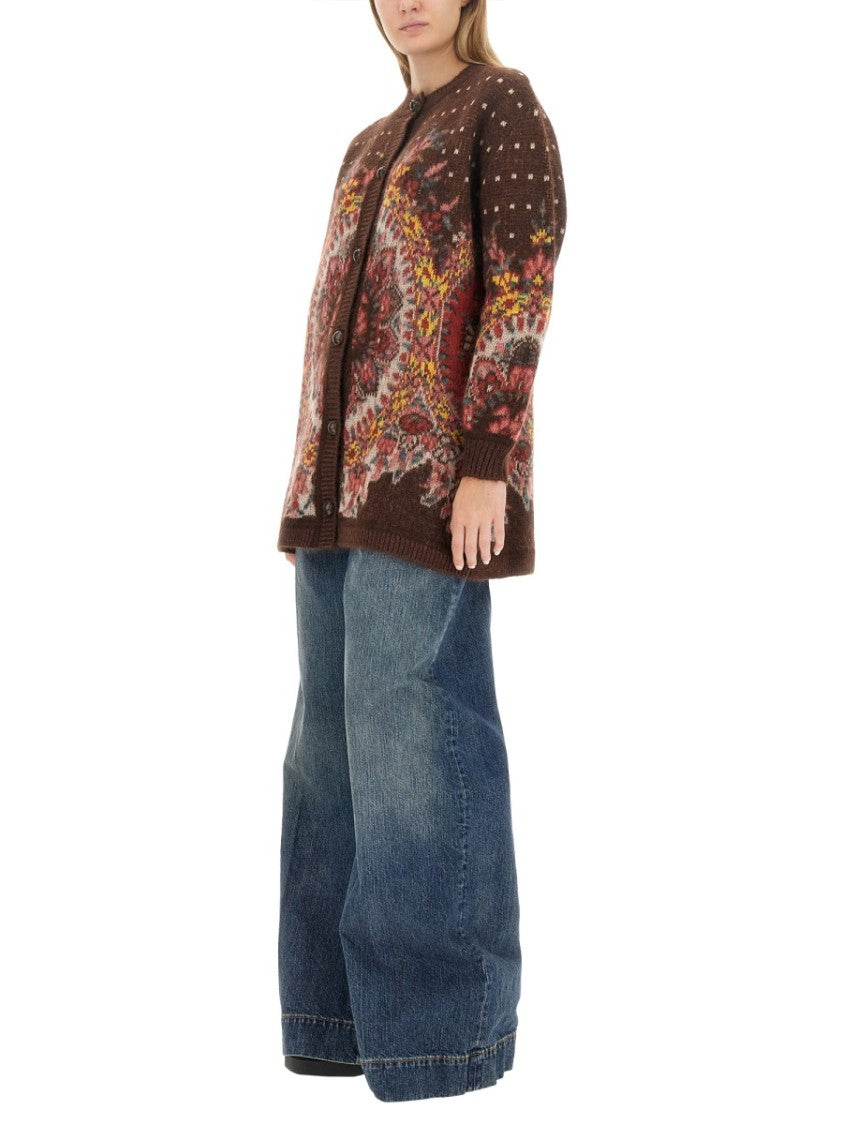 Etro Oversized Floral Pattern Cardigan
