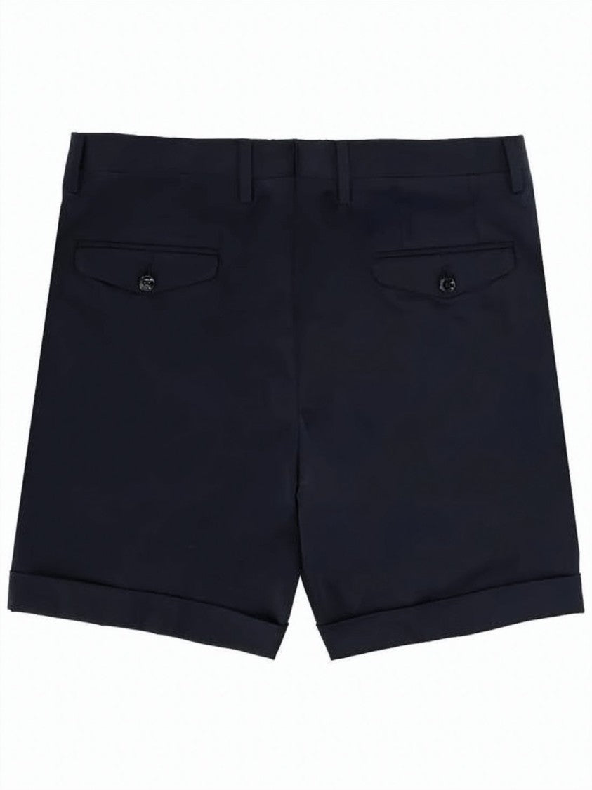 Lardini Tailored Blue Shorts With Cuffed Hems