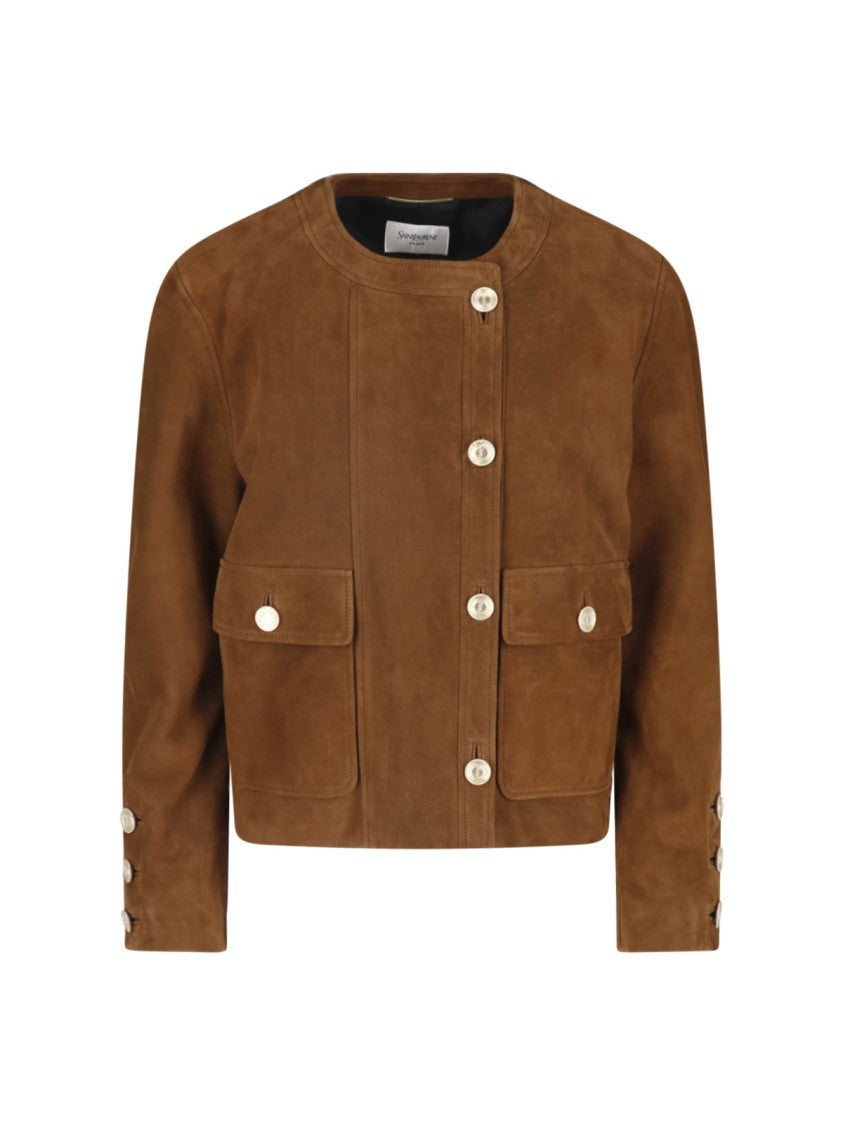 Saint Laurent Brown Suede Jacket