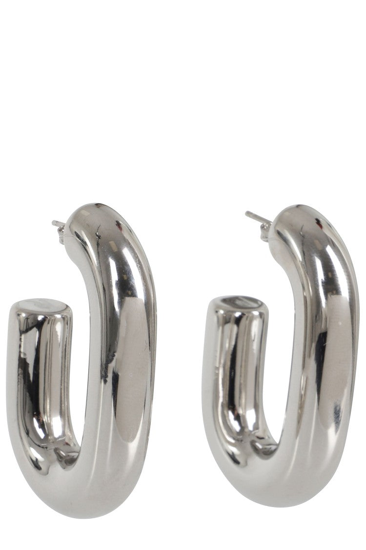 Rabanne Silver Xl Link Hoops Oversized Brass Hoop Earrings