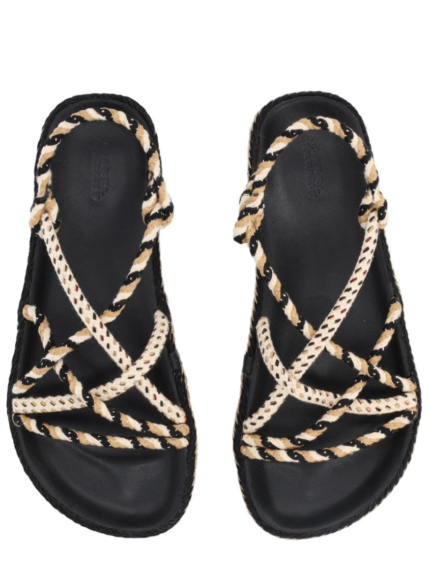 Isabel Marant Kitza Cotton Braided Strap Sandals