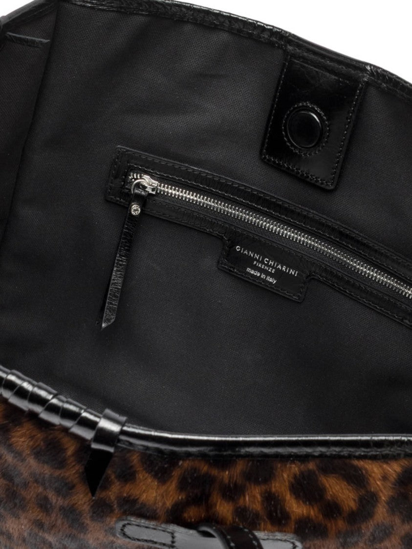 Gianni Chiarini Brown Marcella Leopard Print Tote Bag